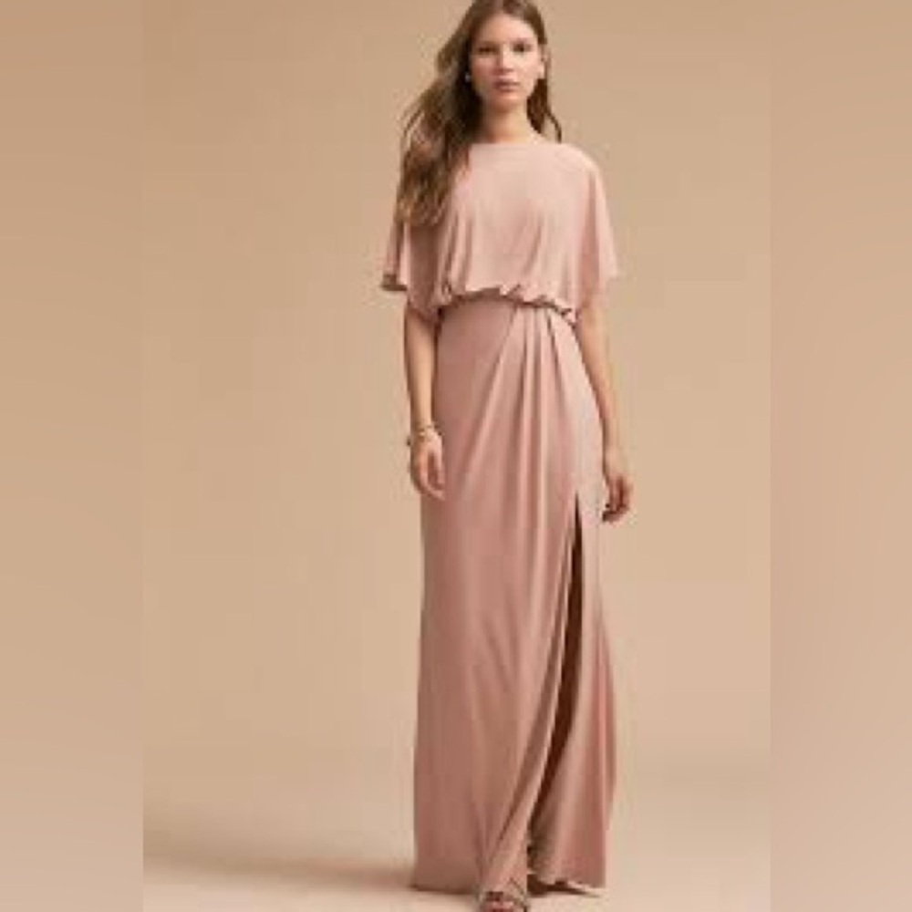 BHLDN Lena Flutter Sleeve Dress size 6 green